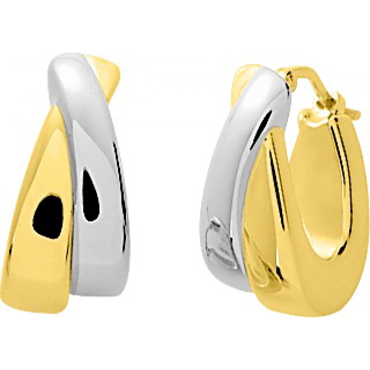 Hoops earrings pair rhod 18K YG Lua Blanca  9510JG.0