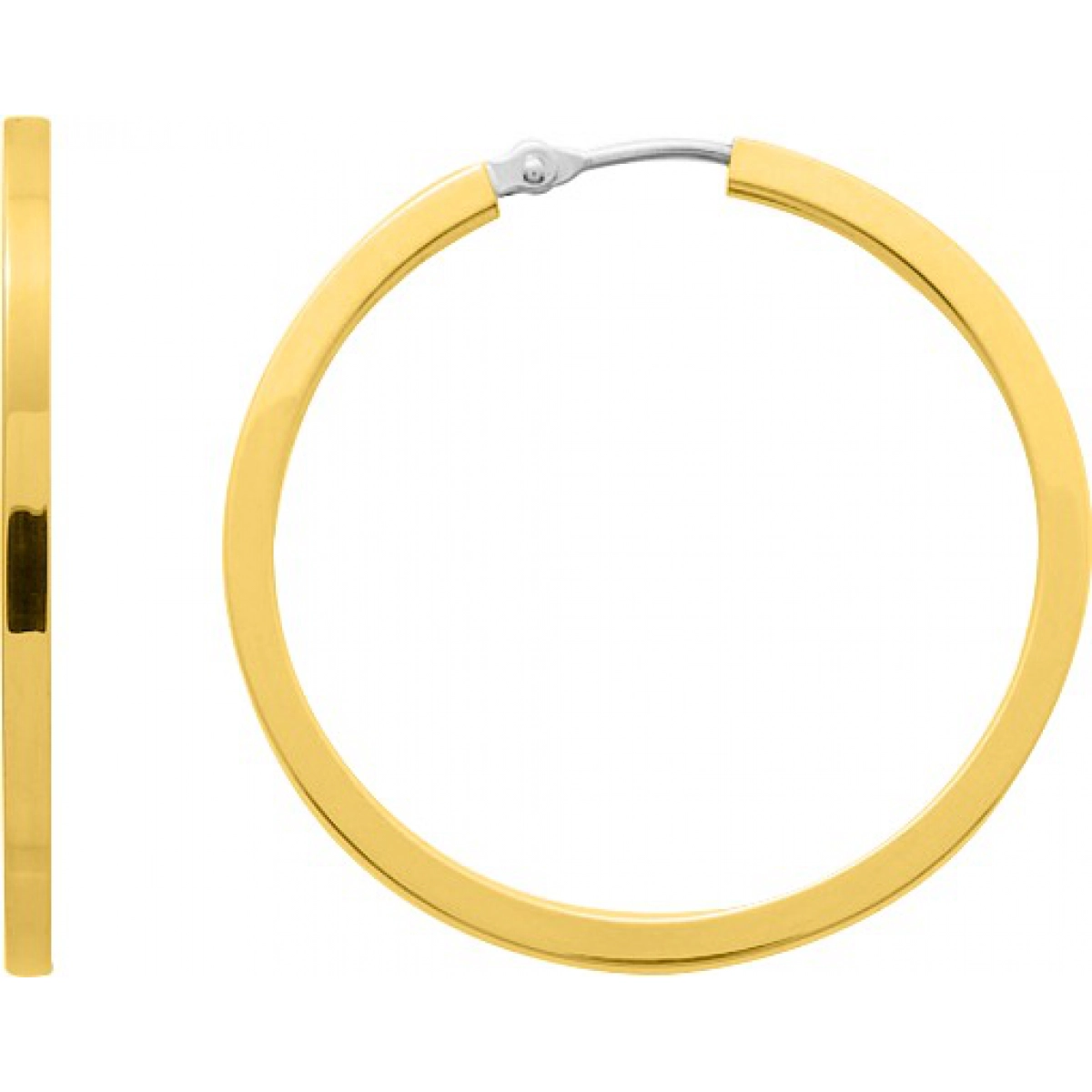 Brincos Anéis par tubo quadrado 18Kt Ouro amarelo 2693.7 Lua blanca 2693.7.0