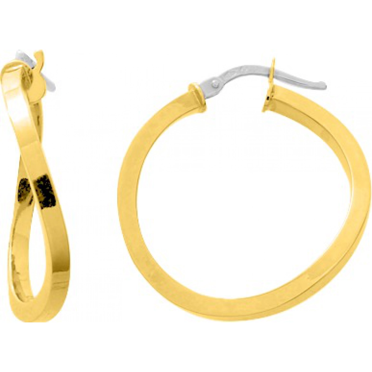 Hoops earrings pair squaretube 18K YG  Lua Blanca  3524.52.0