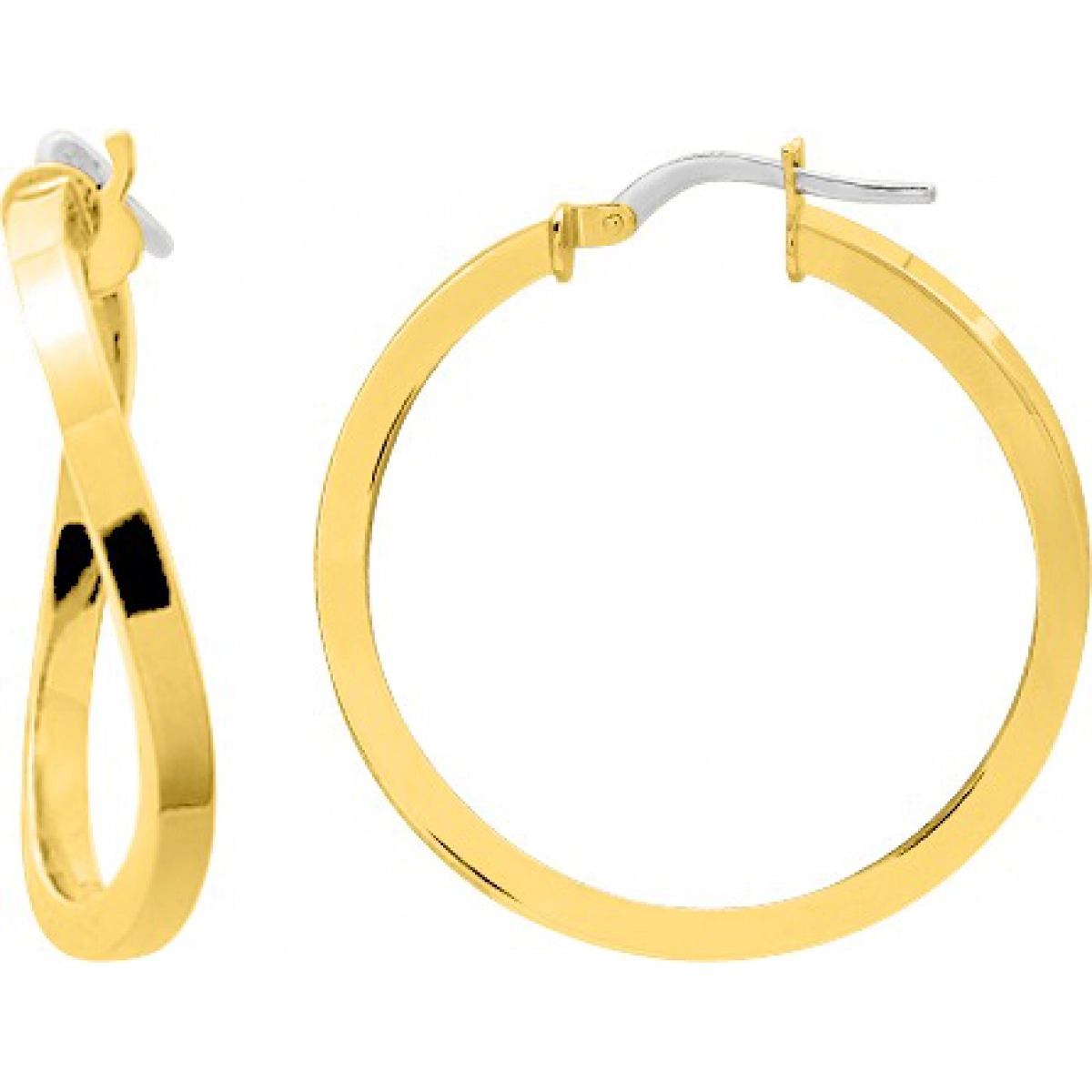 Hoops earrings pair squaretube 18K YG  Lua Blanca  3524.53.0