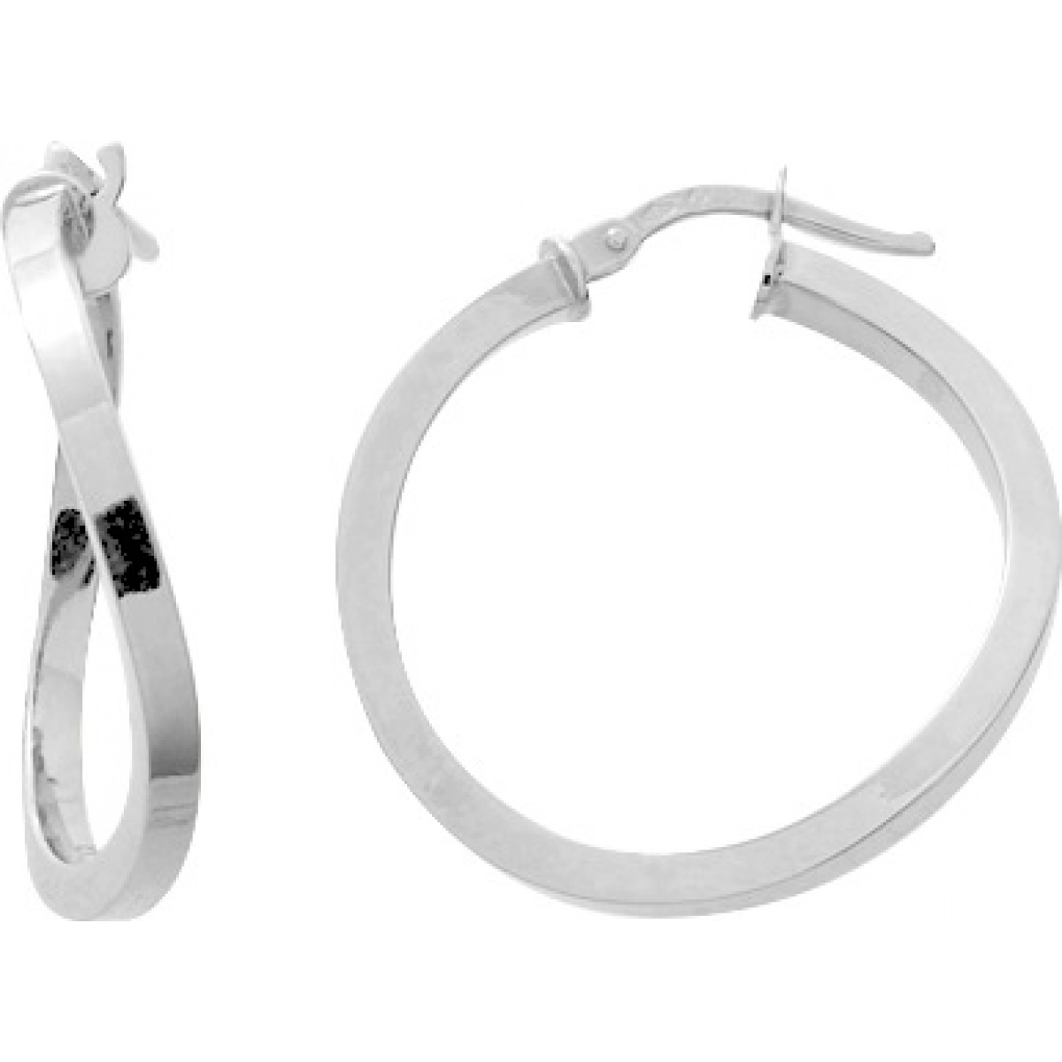Hoops earrings pair squaretube 18K WG  Lua Blanca  3524.52G.0