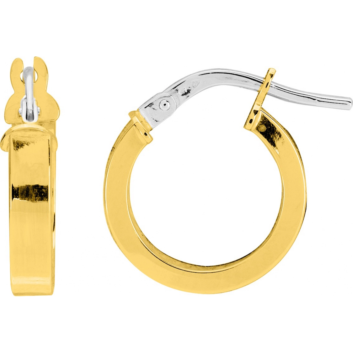 Brincos Anéis par tubo rectangular 18Kt Ouro amarelo 2660.1 Lua blanca 2660.1.0