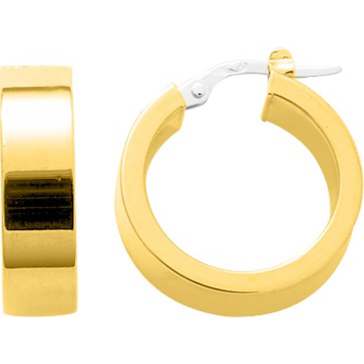 Brincos Anéis par tubo rectangular 18Kt Ouro amarelo 2675.4 Lua blanca 2675.4.0