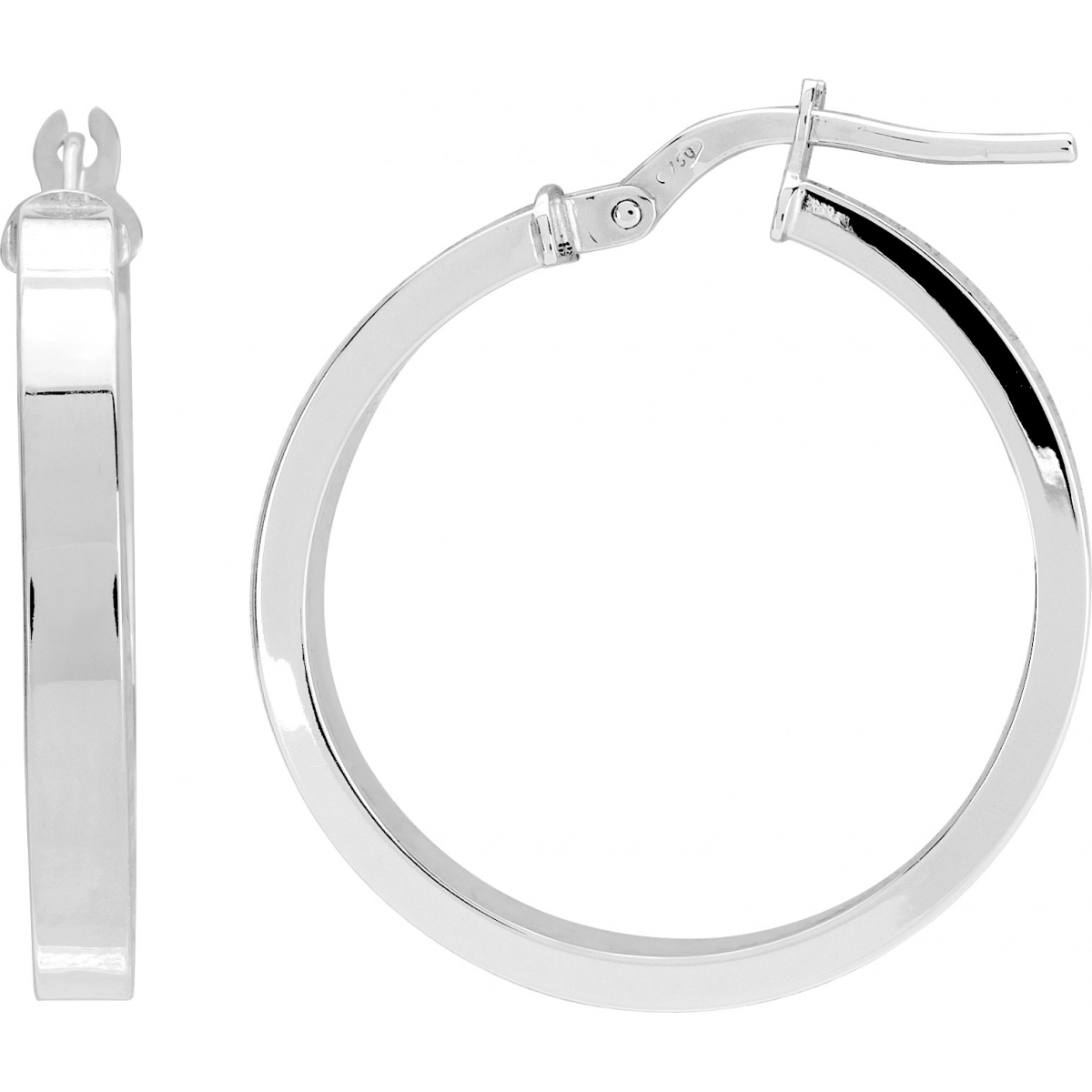 Hoops earrings pair rect.tube 18K WG  Lua Blanca  2660.3G.0