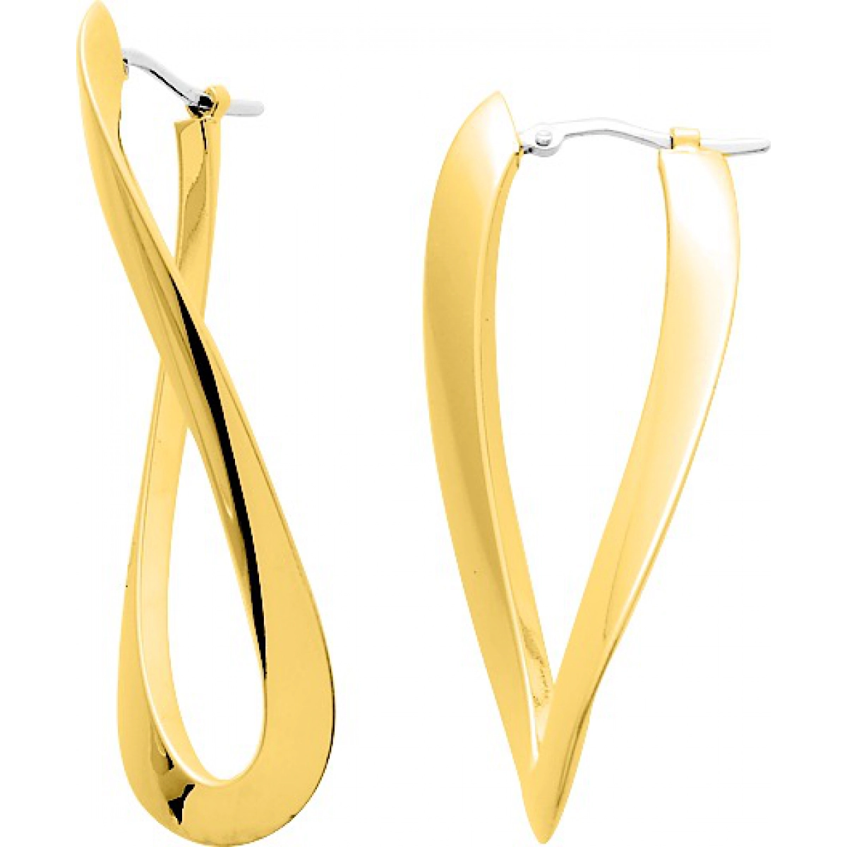 Hoops earrings pair trian.tube 18K YG  Lua Blanca  3550.2.0
