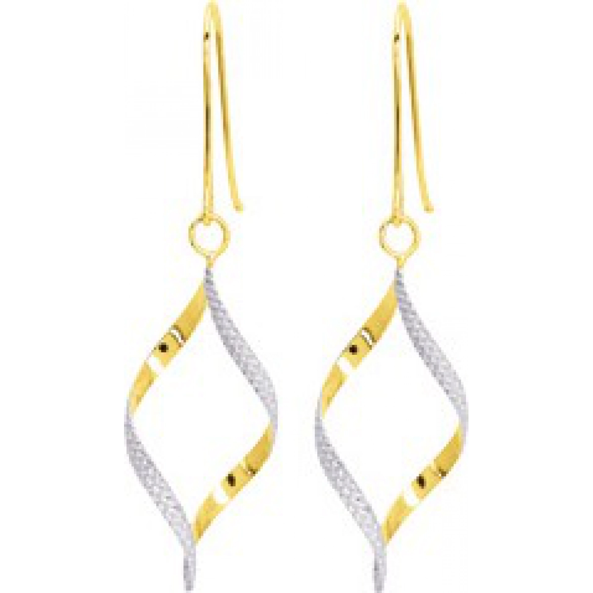 Earrings pair 18K 2TG Lua Blanca  3784G.0