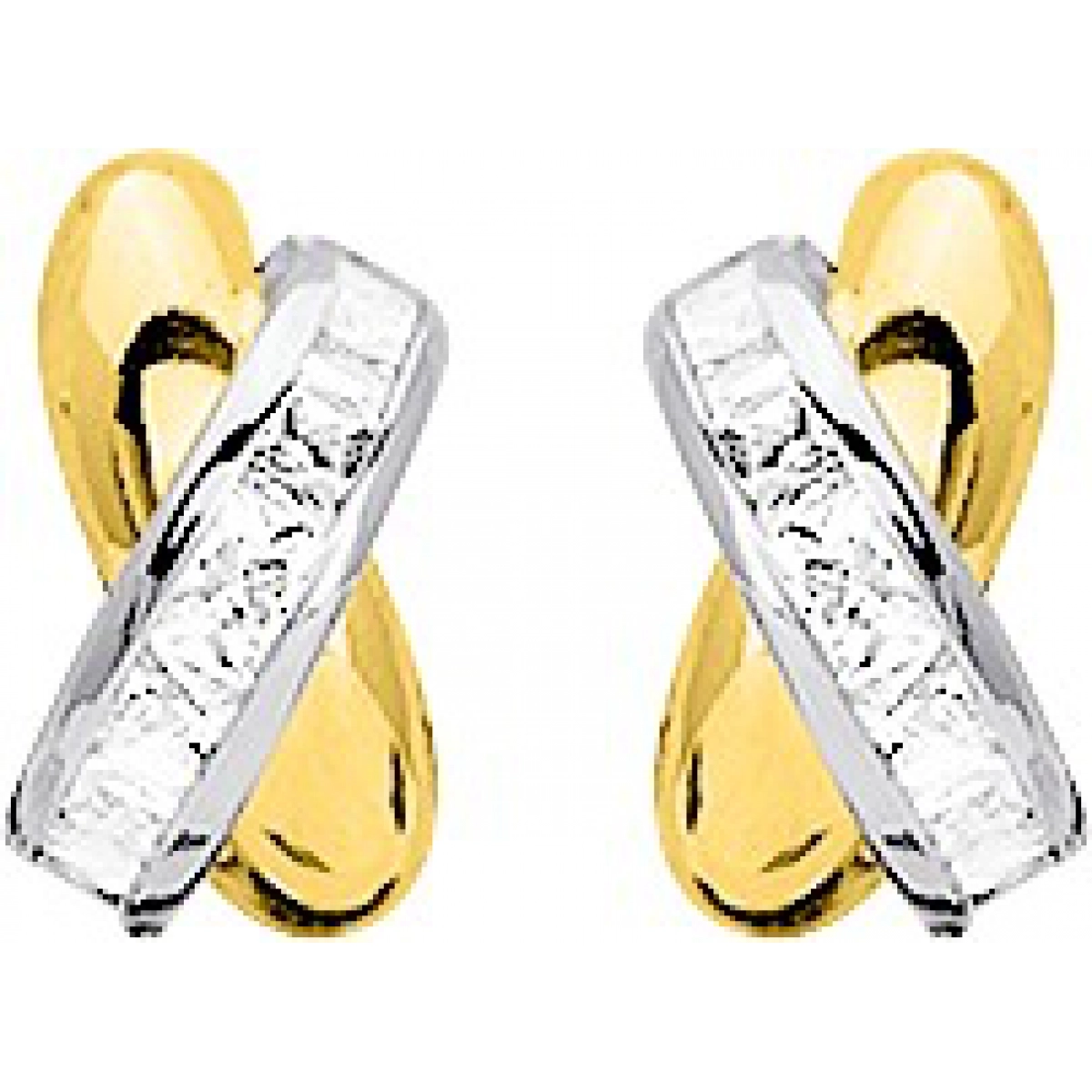 Earrings pair 18K 2TG  Lua Blanca  8548GZ.0