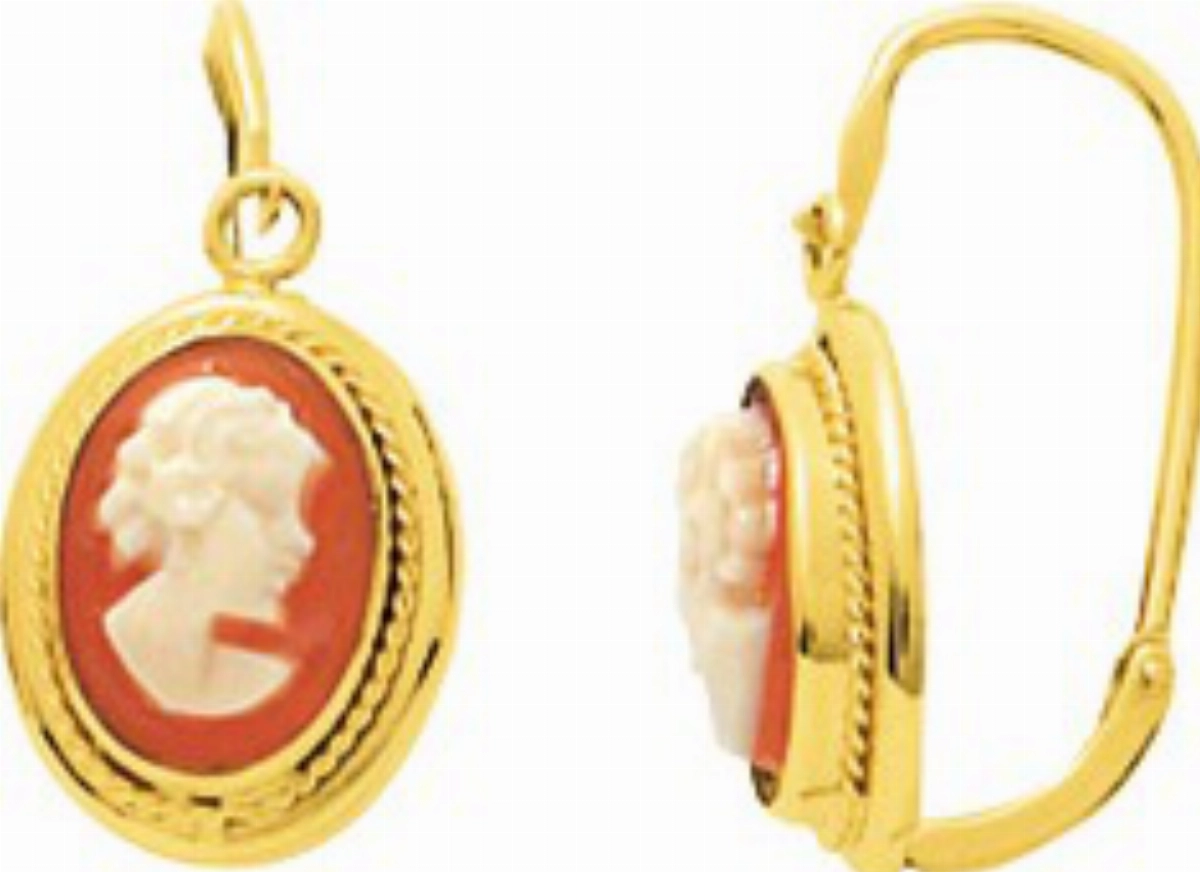 Earrings pair cameo 18K YG  Lua Blanca  1956.1.0