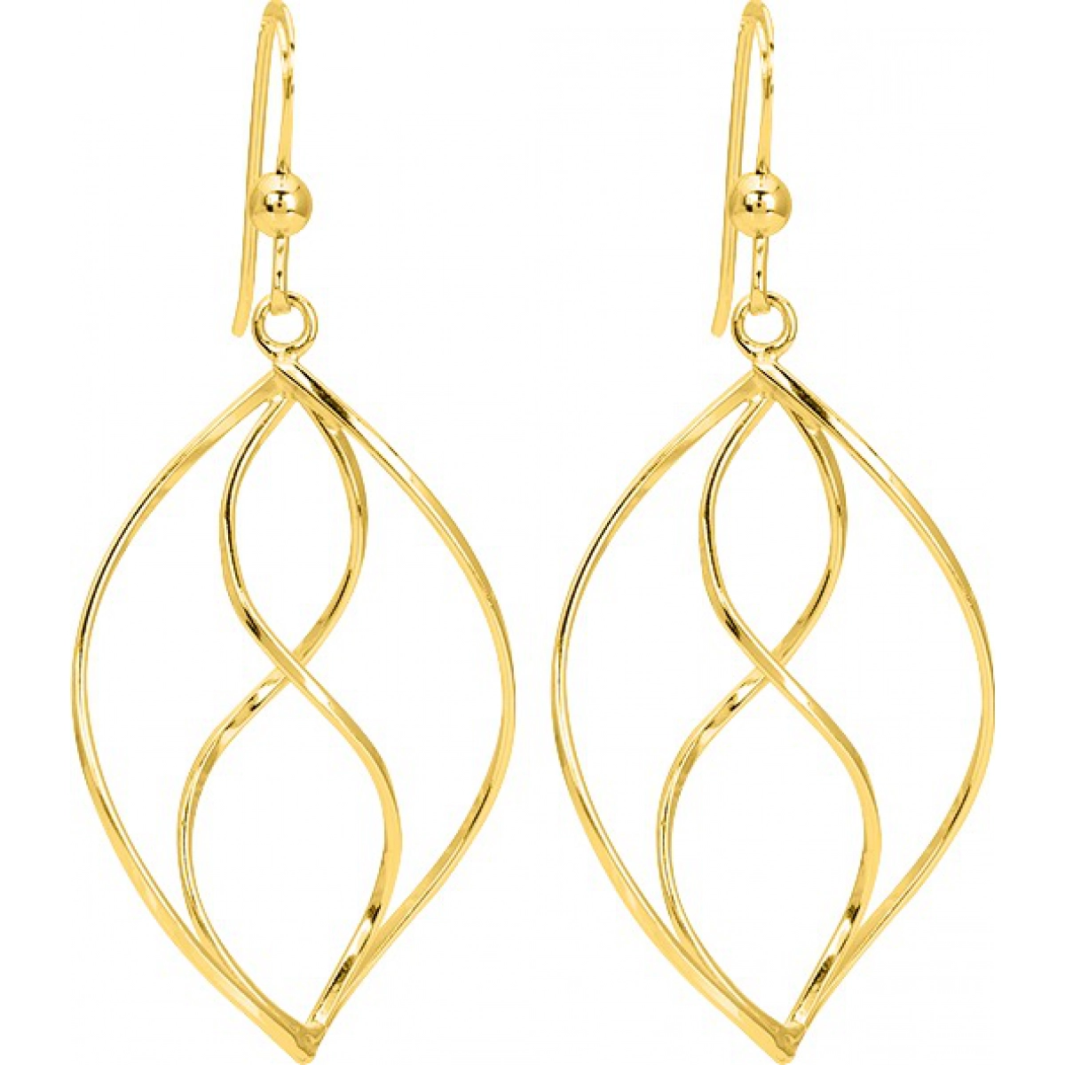 Earrings pair gold plated Brass Lua Blanca  135085.0