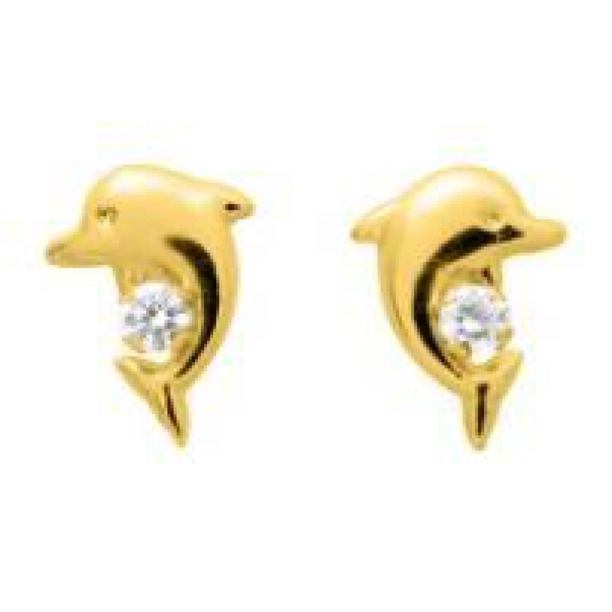 Earrings pair cz 18K YG Lua Blanca  9571EB 
