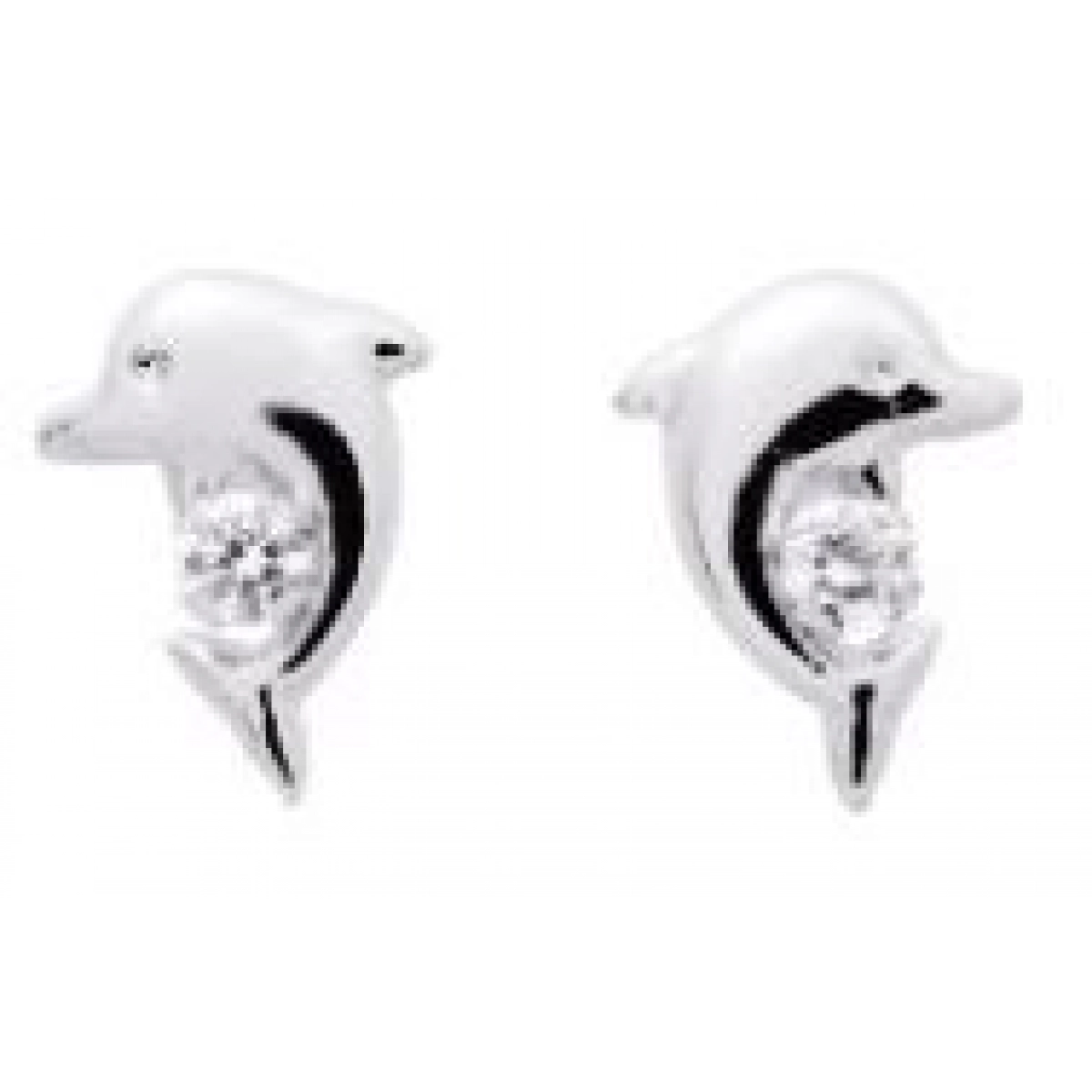Earrings pair cz 18K WG Lua Blanca  9571LFC 