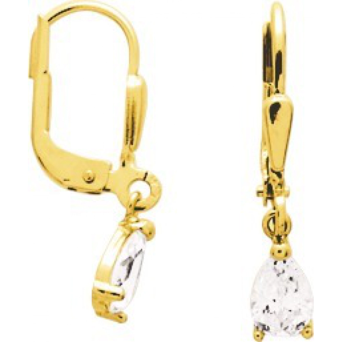 Earrings pair cz 9K YG  Lua Blanca  293031.Z0.0
