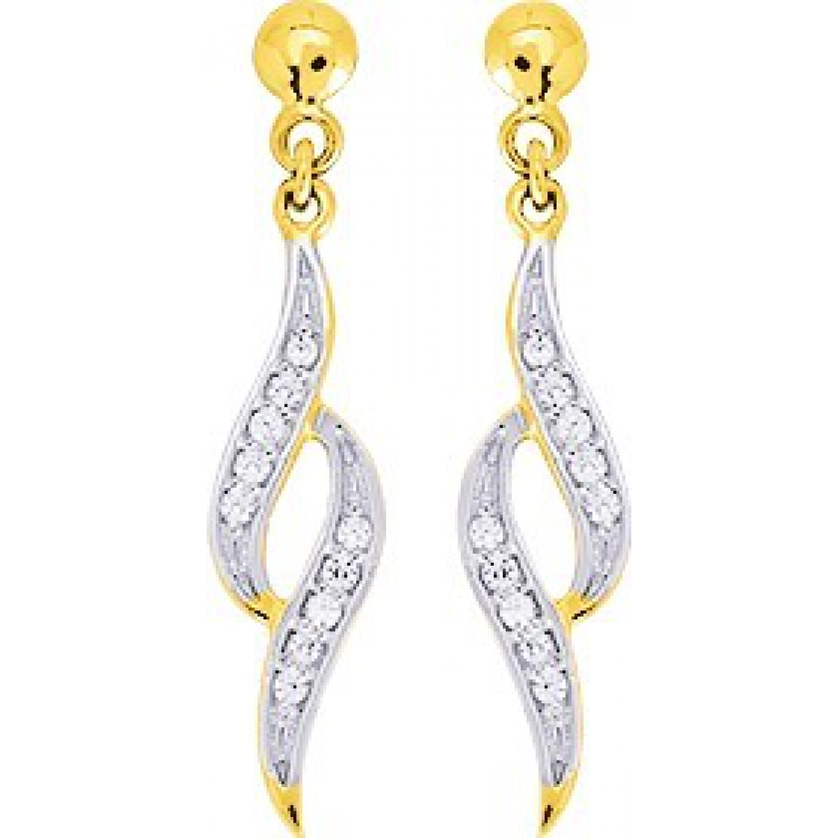Earrings pair cz 9K YG rhod  Lua Blanca  293054.Z3.0