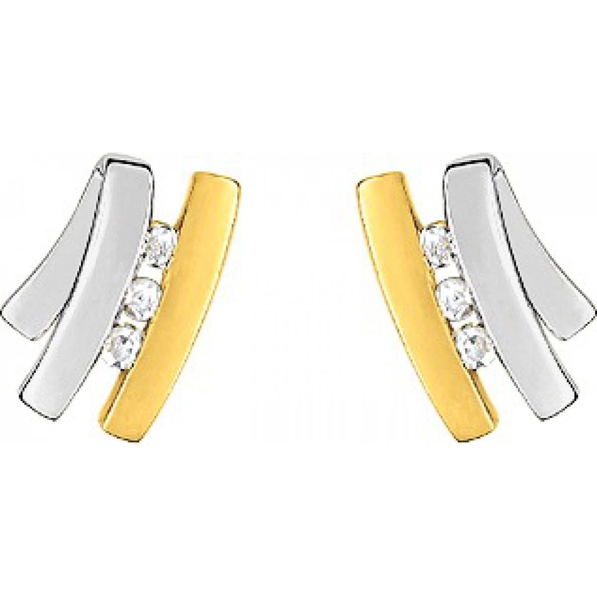 Earrings pair w. 6 diam 0.04ct 18K 2TG  Lua Blanca  PD226BB5.0