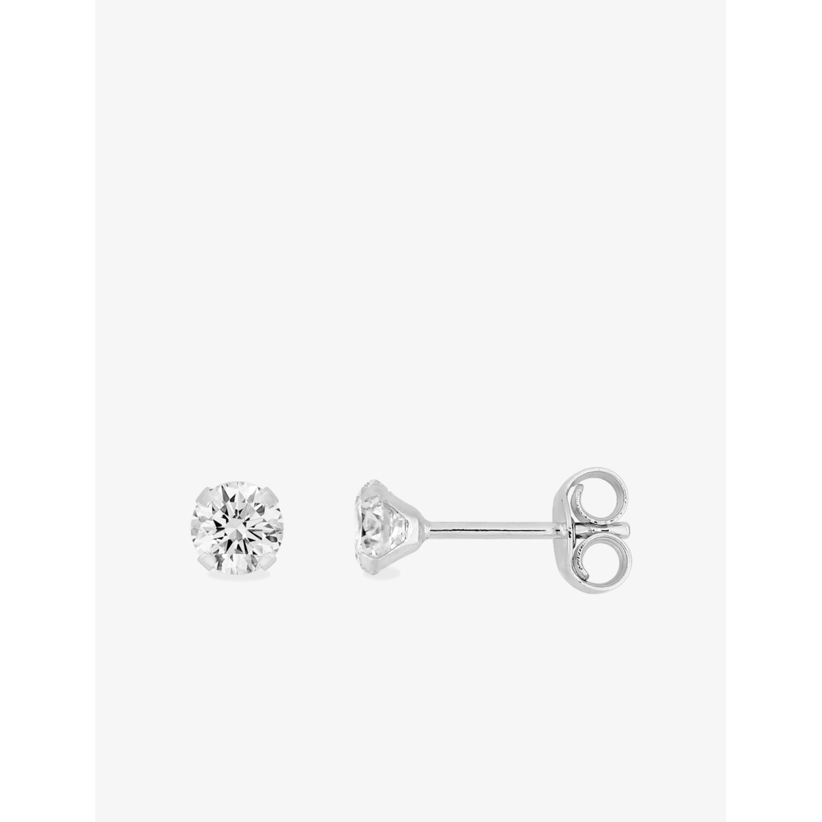 Earrings pair w. cz 4mm 18K WG Lua Blanca  9269.0NH