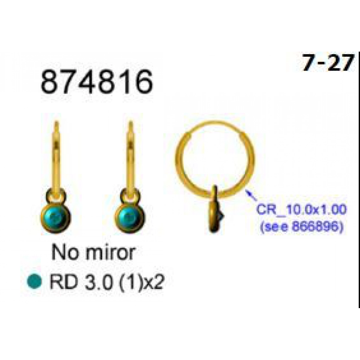 Earrings pair w. cz 9K WG Lua Blanca  310601.H0 