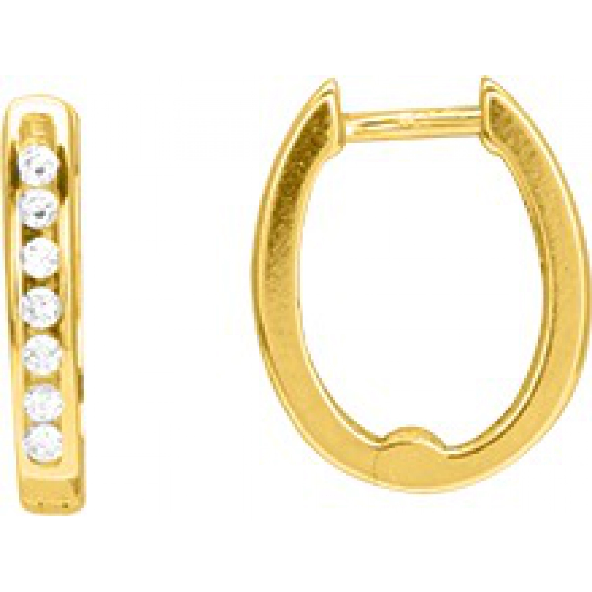 Earrings pair w. cz gold plated Brass Lua Blanca  228089.9 