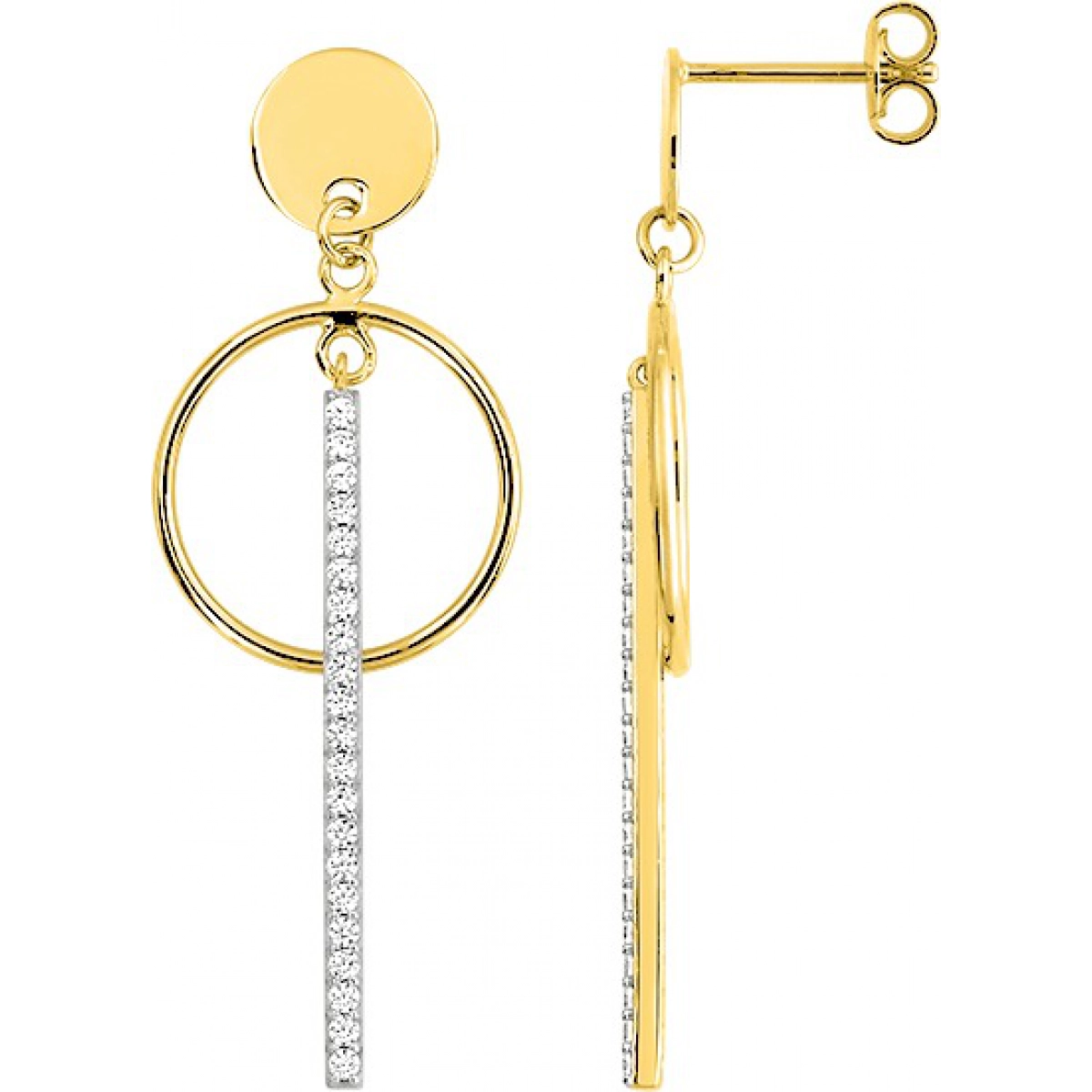 Earrings pair w. cz gold plated Brass Lua Blanca  258817.9 