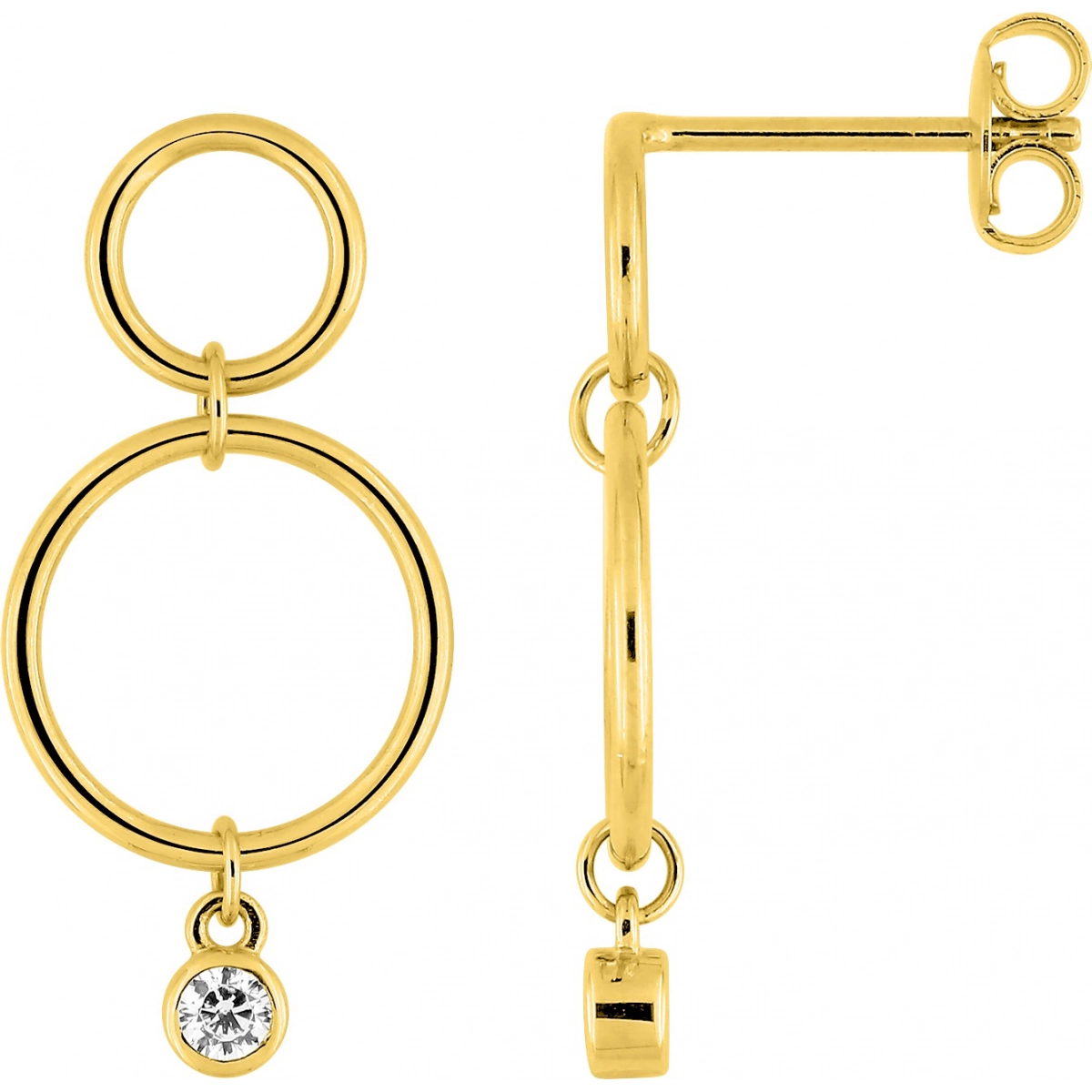 Earrings pair w. cz gold plated Brass Lua Blanca  258941.9 