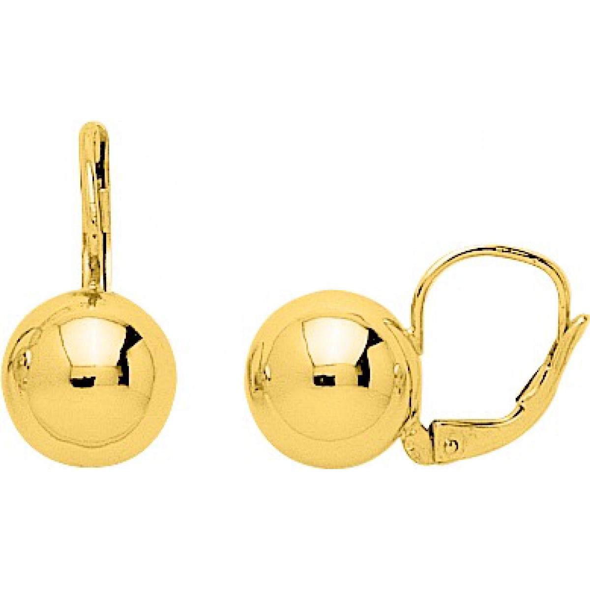 Earrings pair w. cz 10mm18K YG  Lua Blanca  2603.3.0
