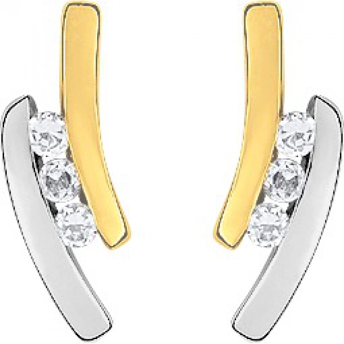 Earrings pair w. cz 18K 2TG  Lua Blanca  IC280BZ.0
