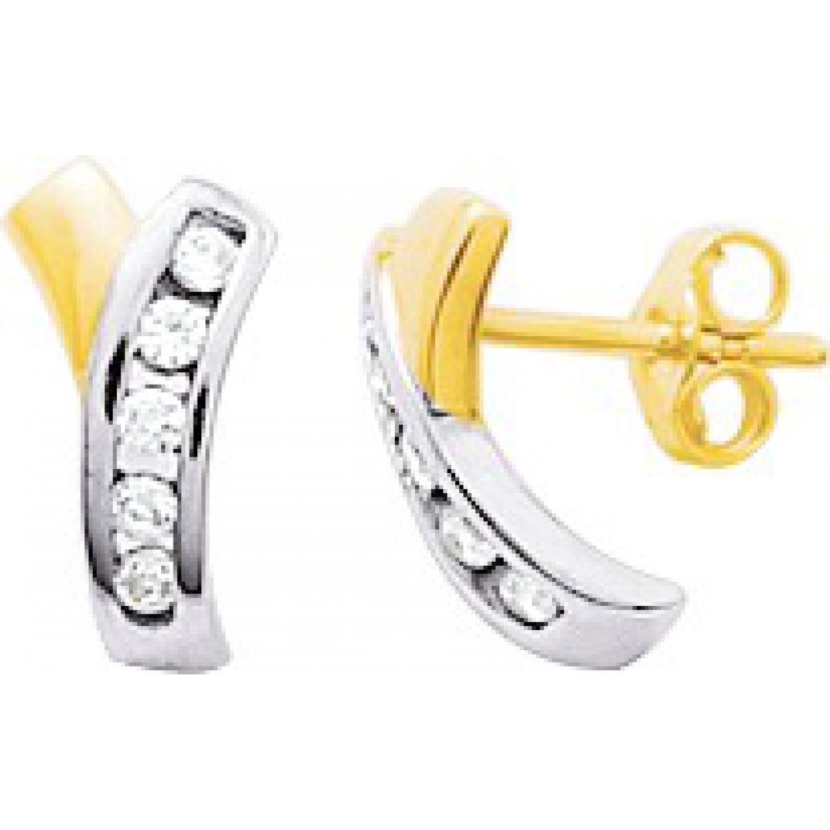 Earrings pair w. cz rh18K YG  Lua Blanca  2.031.Z3.0