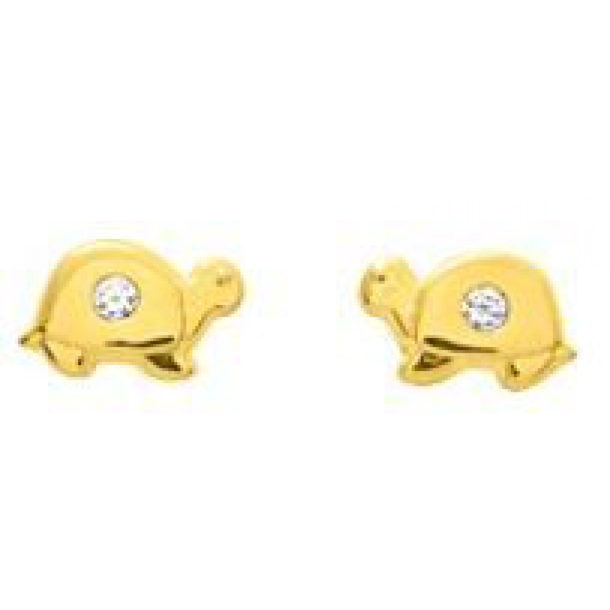 Earrings pair w. cz 18K YG Lua Blanca  8018ZV.0