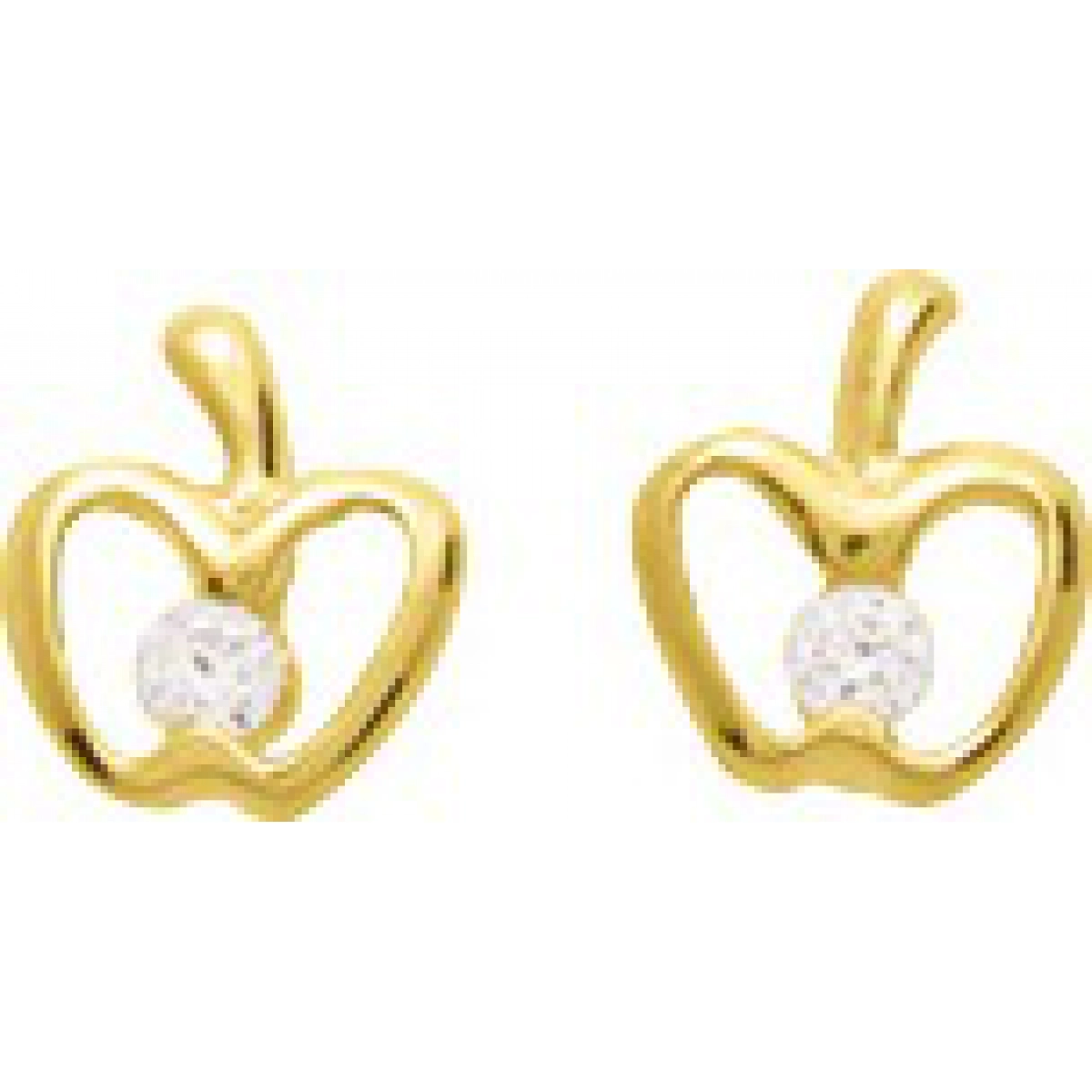 Earrings pair w. cz 18K YG  Lua Blanca  8186Z.0