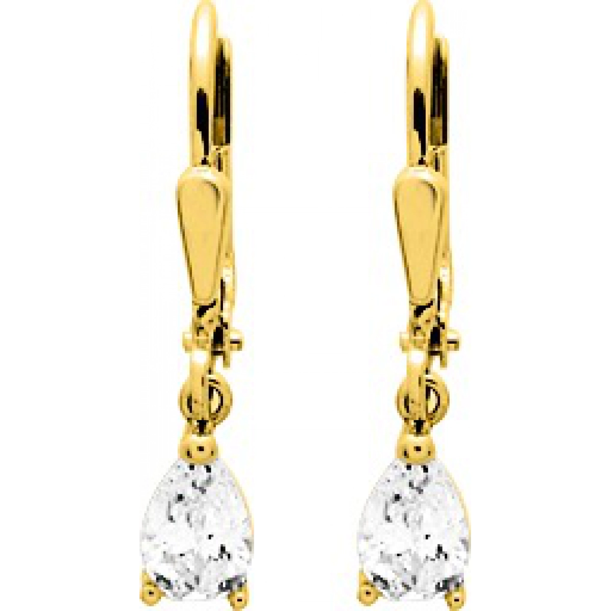 Earrings pair w. cz 18K YG  Lua Blanca  8213.1Z.0