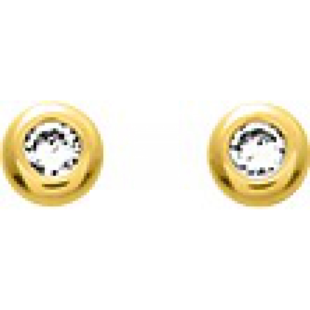 Earrings pair w. cz 3mm 18K YG  Lua Blanca  8036.3Z.0