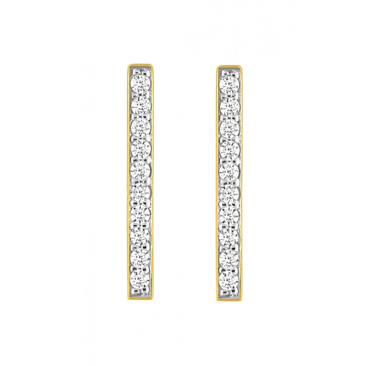 Earrings pair with cz 9K 2TG  Lua Blanca  297016.Z3.0