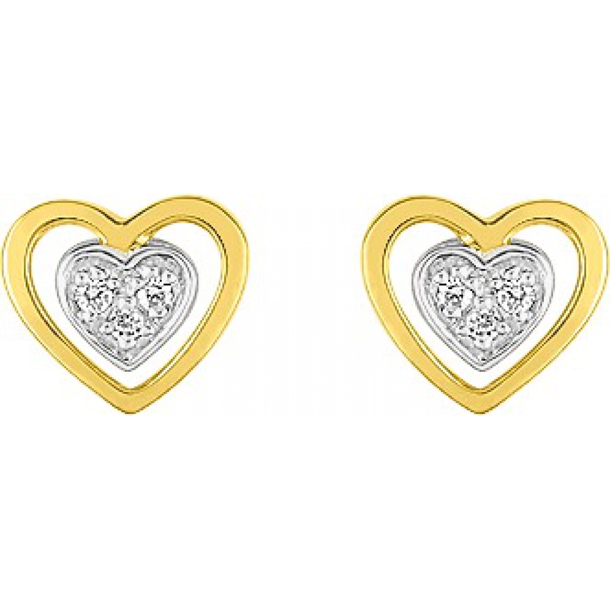Earrings pair with cz 9K 2TG Lua Blanca  29SH81BZ.0