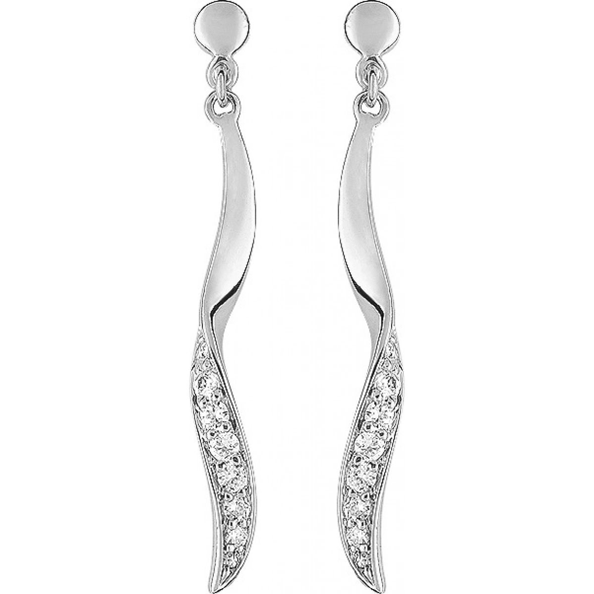 Earrings pair w. cz 9K WG  Lua Blanca  39SF18GZ.0