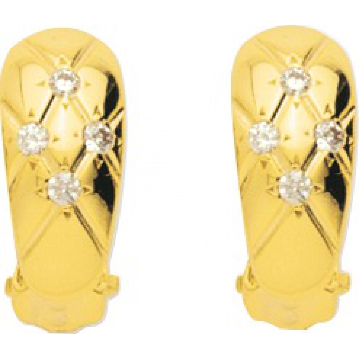 Earrings pair w. cz gold plated Brass  Lua Blanca  105249.1.0