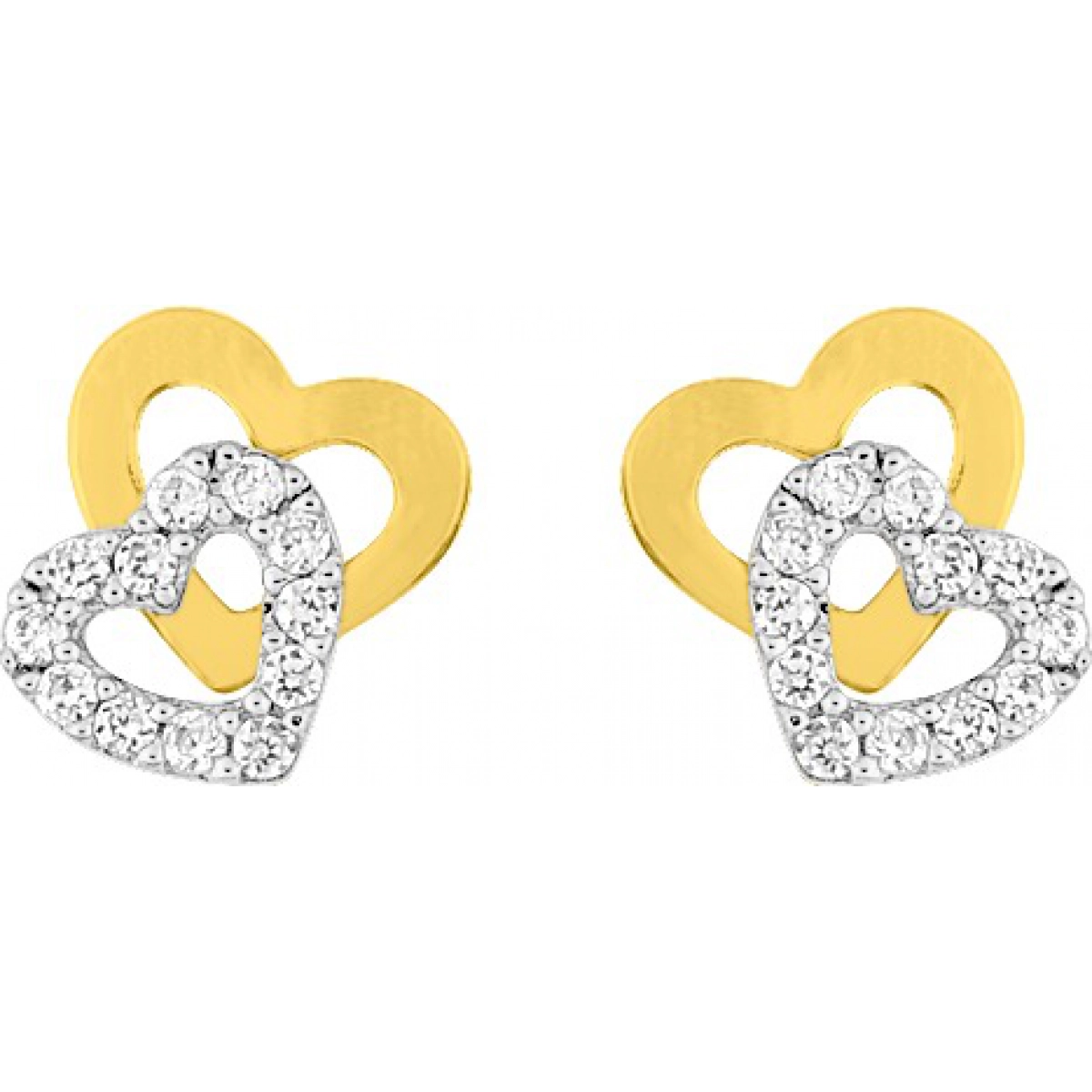 Earrings pair w. cz gold plated Brass 2TG  Lua Blanca  BSWI51Z.0