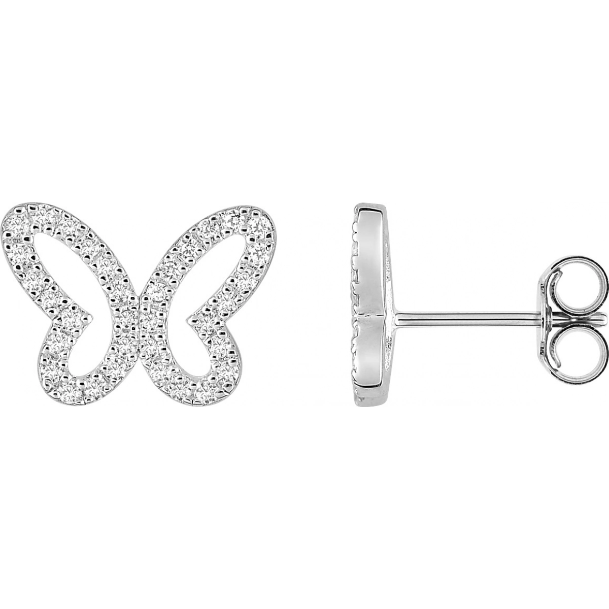 Earrings pair w. cz rh925 Silver  Lua Blanca  335743.1.0