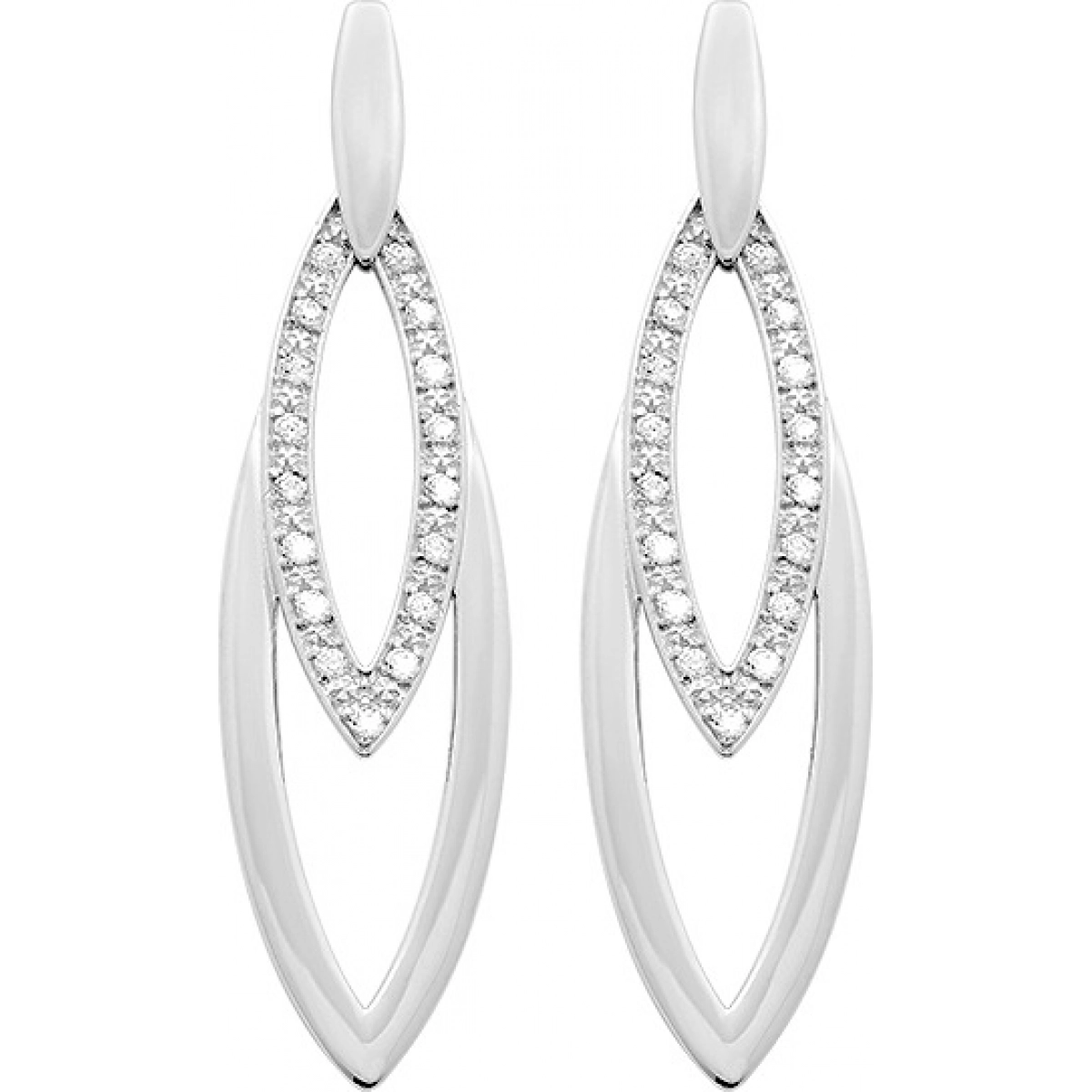 Earrings pair w. cz rh925 Silver Lua Blanca  335985.1.0