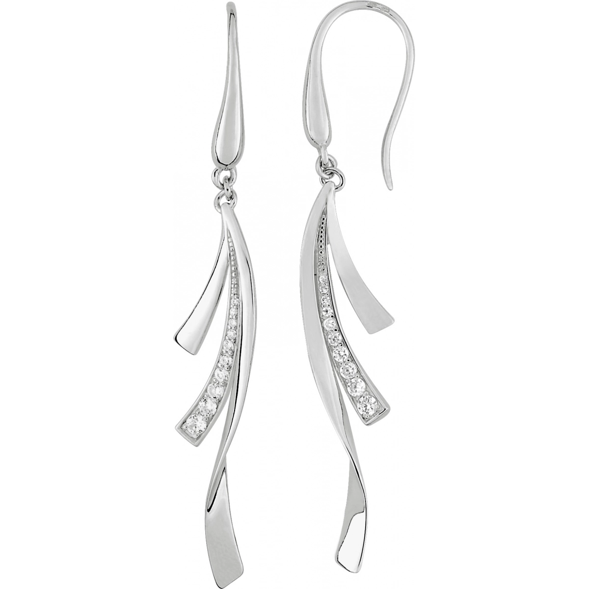 Earrings pair w. cz rh925 Silver  Lua Blanca  ASWI25Z.0