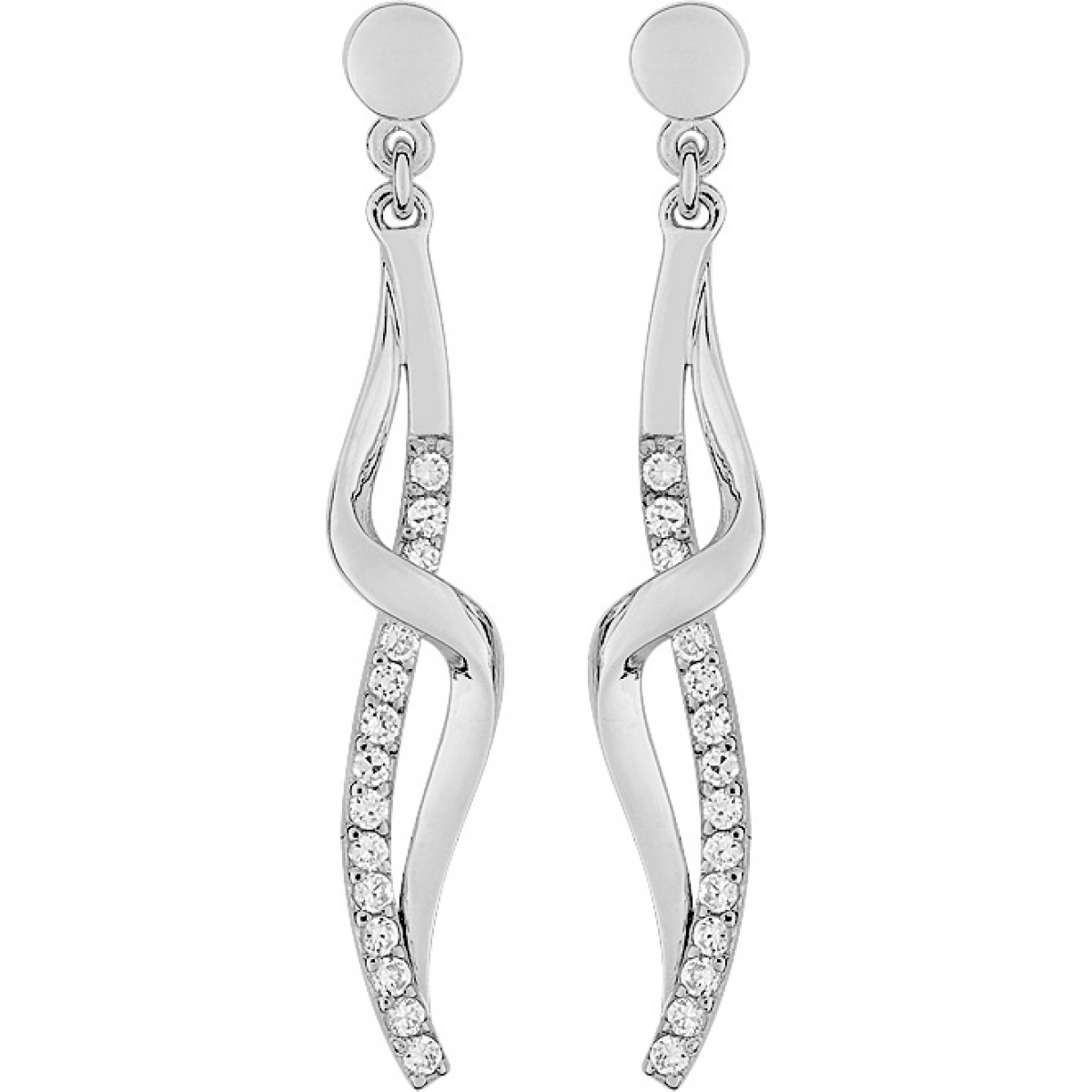 Earrings pair w. cz rh925 Silver  Lua Blanca  ASWM46Z.0