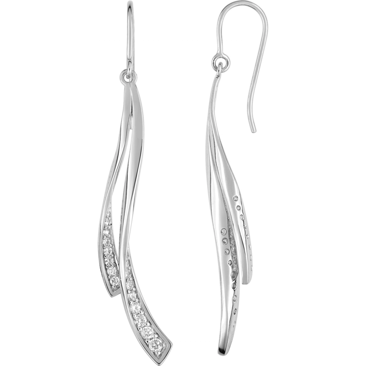 Earrings pair w. cz rh925 Silver  Lua Blanca  ASWO15Z.0