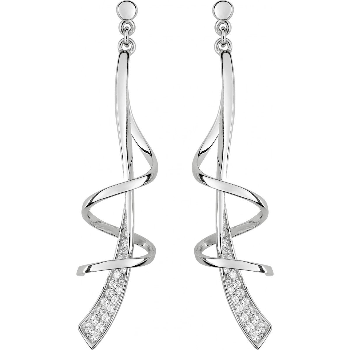 Earrings pair w. cz rh925 Silver  Lua Blanca  ASWO22Z.0
