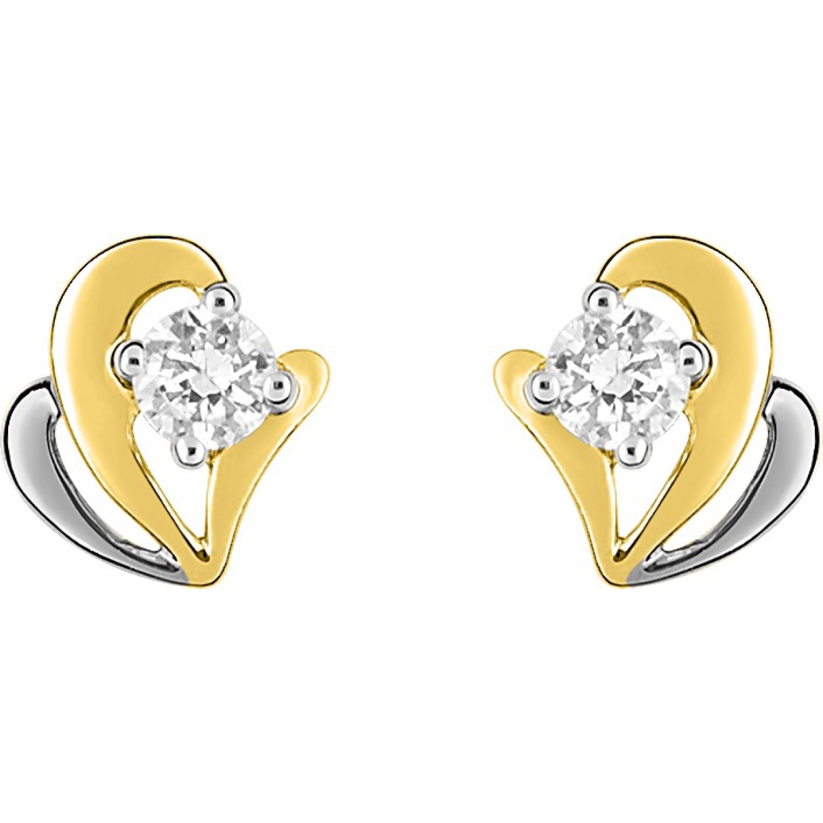 Earrings pair w. cz and rhod 18K YG  Lua Blanca  28SH96BZ.0