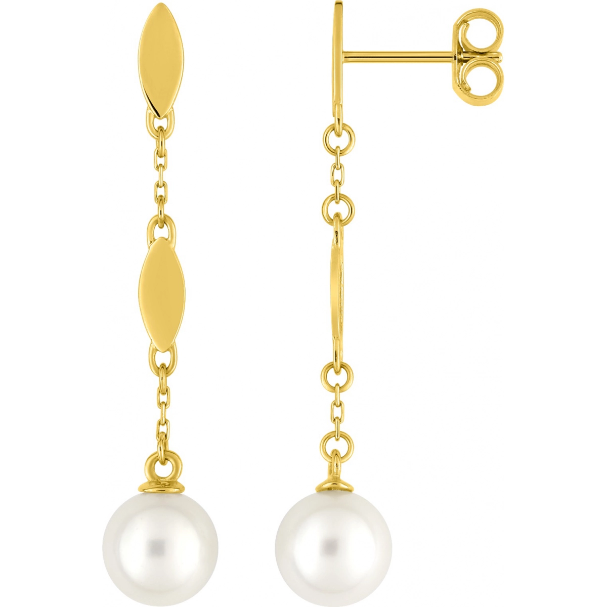 Earrings pair w. cultured fresh water pearl 18K YG Lua Blanca  3.0501.X9 