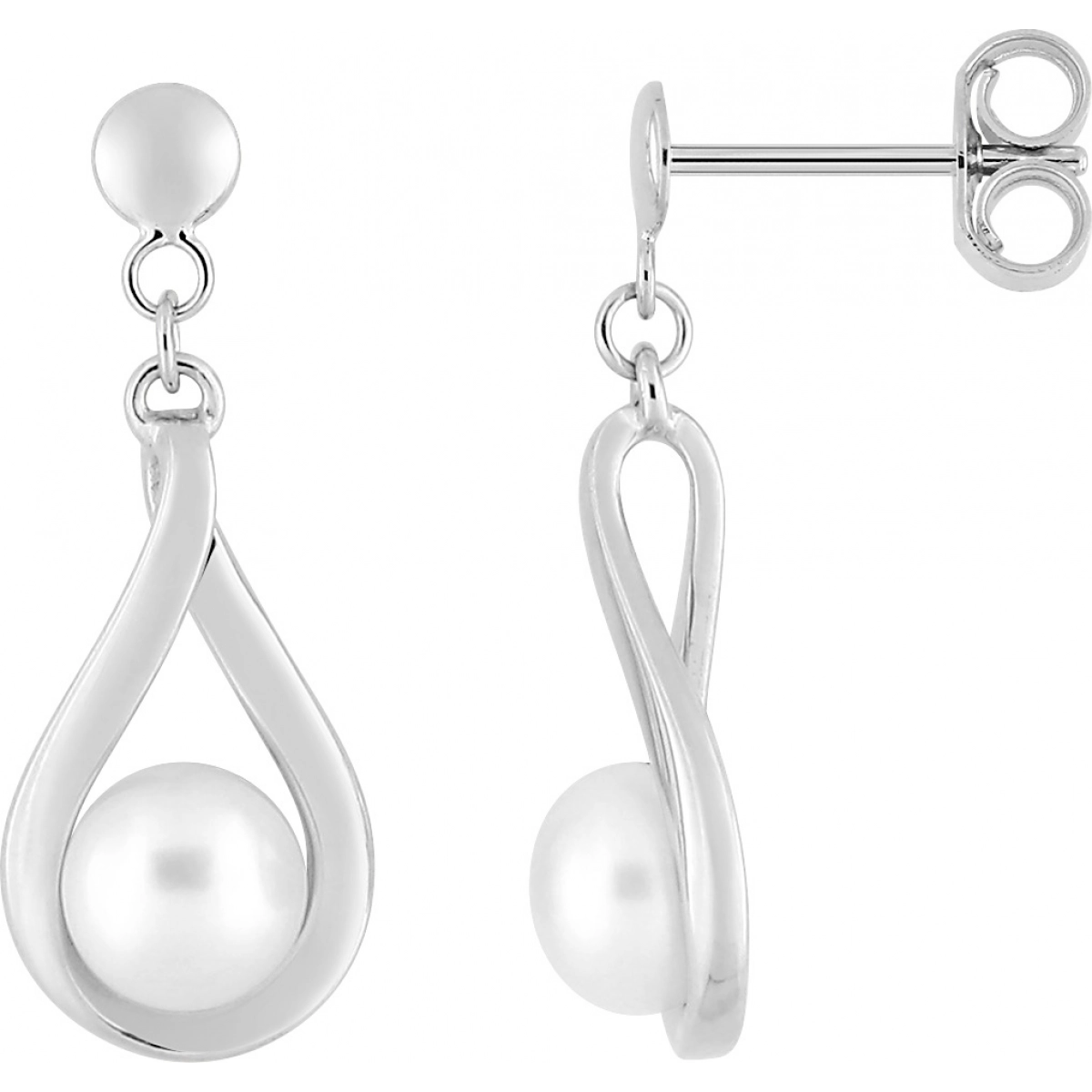 Earrings pair w. cultured fresh water pearl 18K WG  Lua Blanca  2.7158.P1.0