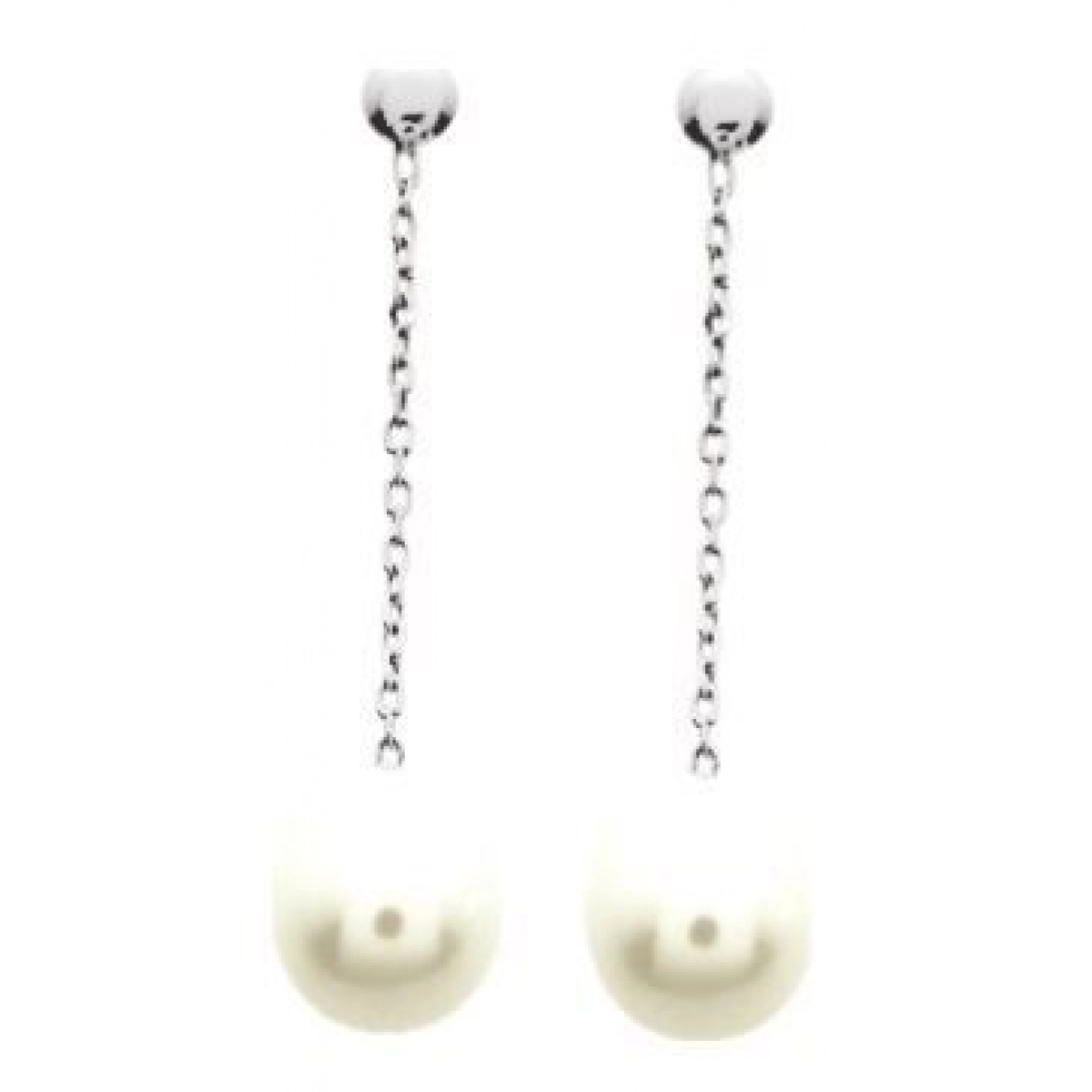 Earrings pair w. cultured fresh water pearl 9K WG Lua Blanca  0M1615NX 