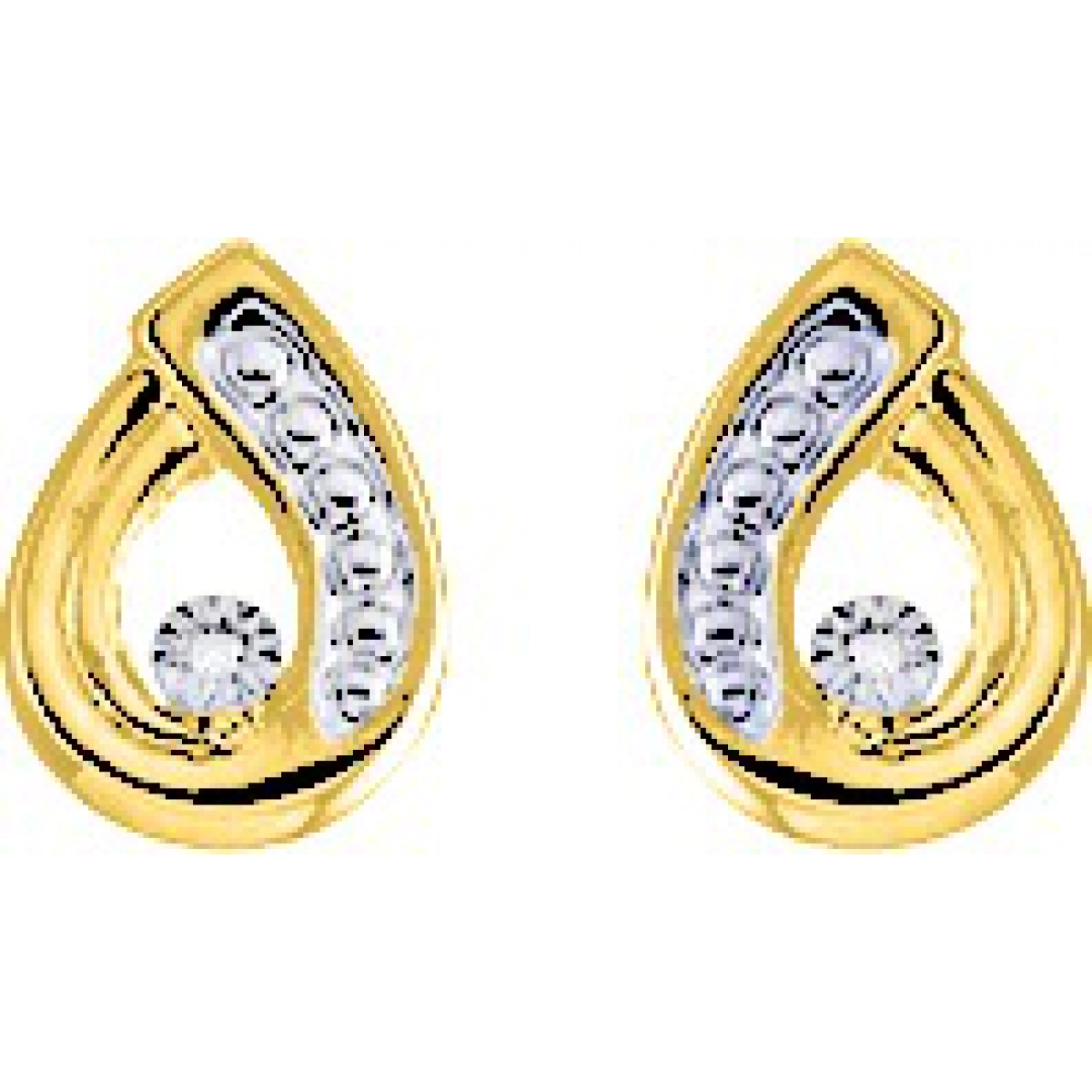 Earrings pair w. diam 0.008ct GHP3 9K YG  Lua Blanca  9K8166B.0