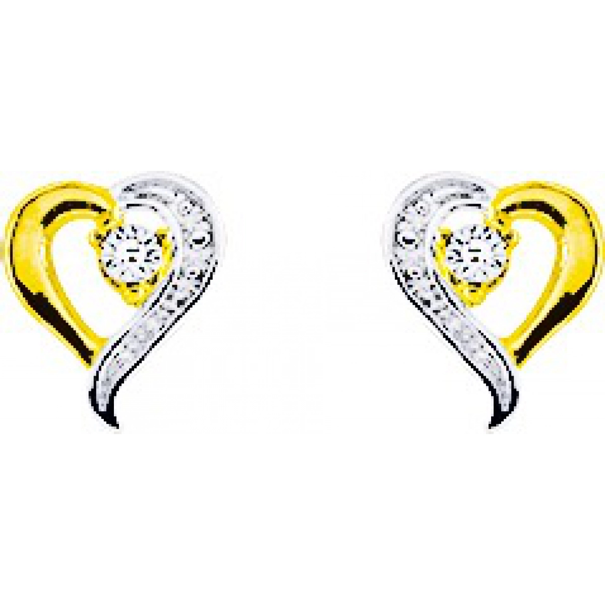 Earrings pair w. diam 0.008ct GHP3 and rhod 9K YG  Lua Blanca  29077.43.0