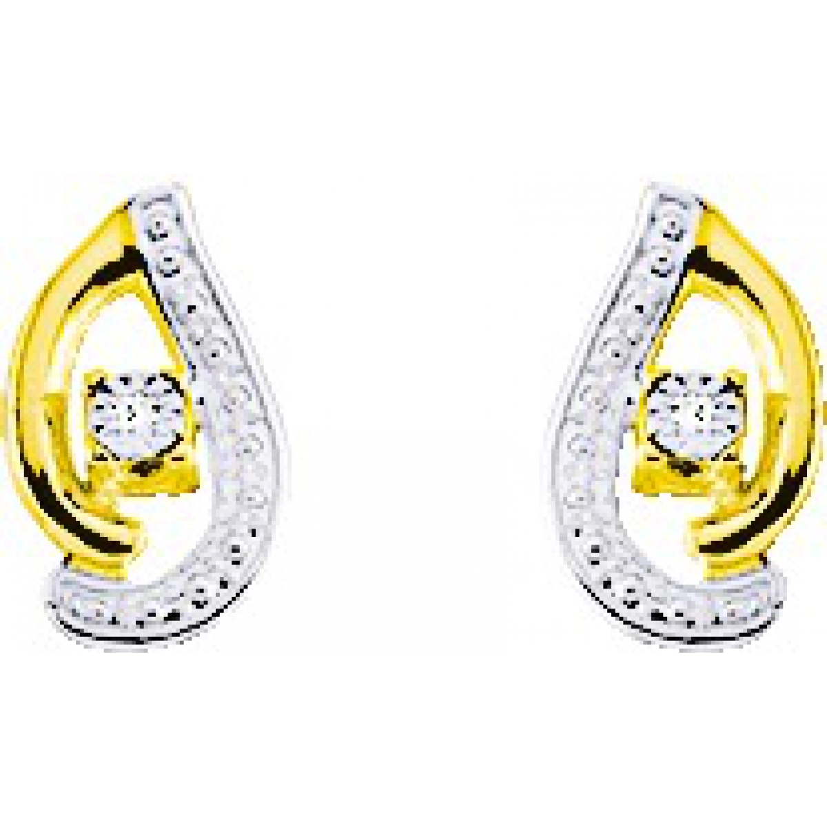 Earrings pair w. diam 0.008ct GHP3 and rhod 9K YG  Lua Blanca  29078.43.0