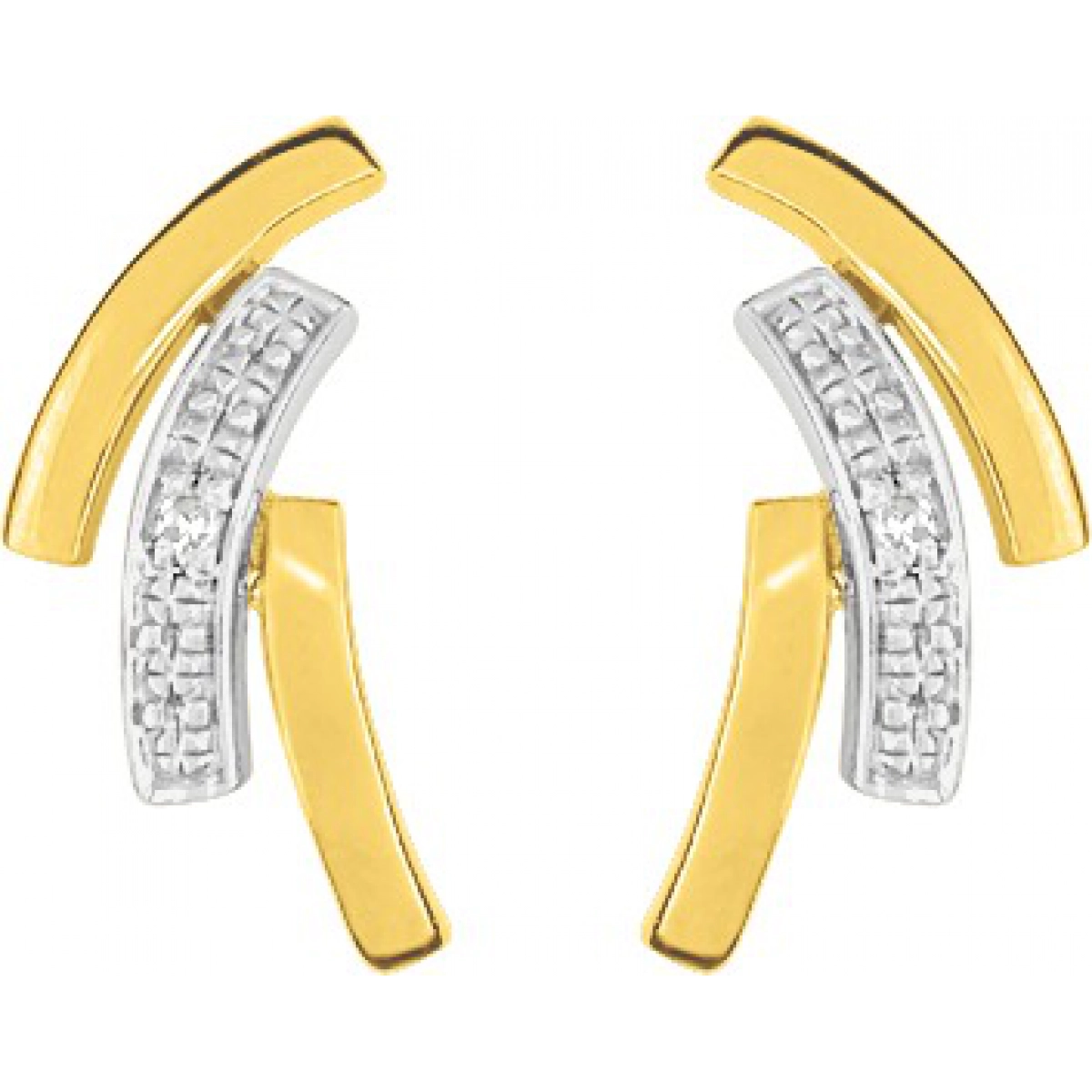 Earrings pair w. diam 0.012ct GHP1P2 18K 2TG  Lua Blanca  QY277BB5.0