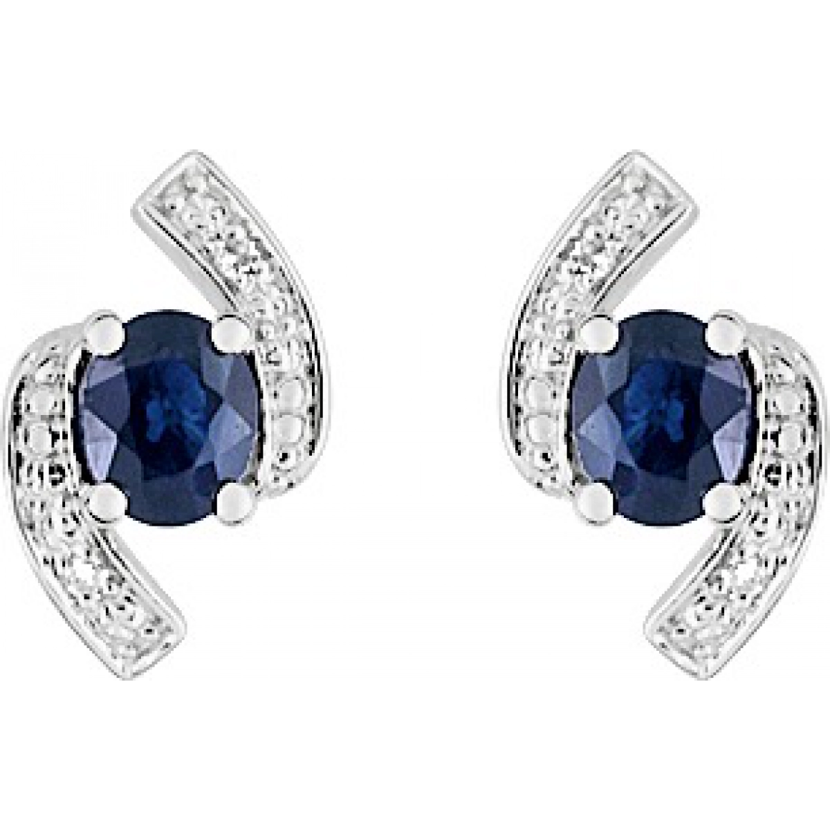 Earrings pair w. diam 0.012ct and sapphire 18K WG  Lua Blanca  MR294GSB4.0